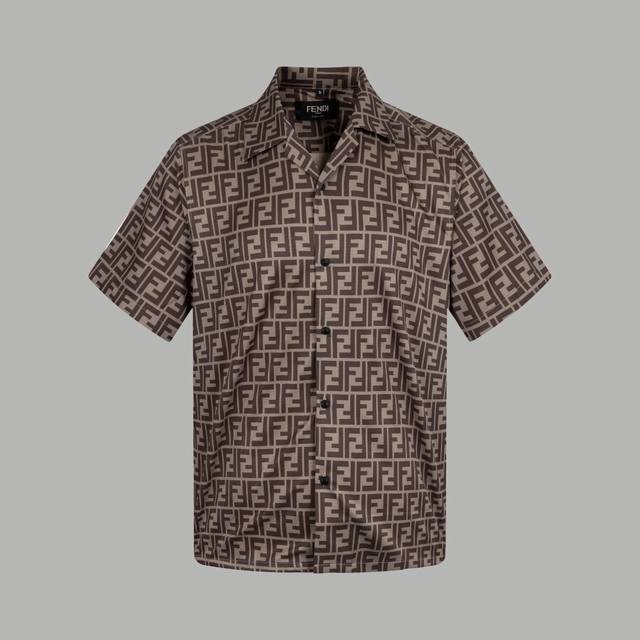 Top version difference currency Style: Fendi Fendi full print silk shirt Polo sh