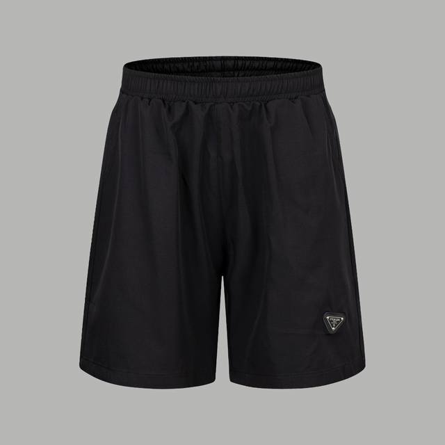 Top version difference currency Style: Prada triangle logo silk shorts Color: pi