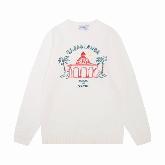 Casablanca 25th spring and summer new color block long sleeve knitted coat sweat