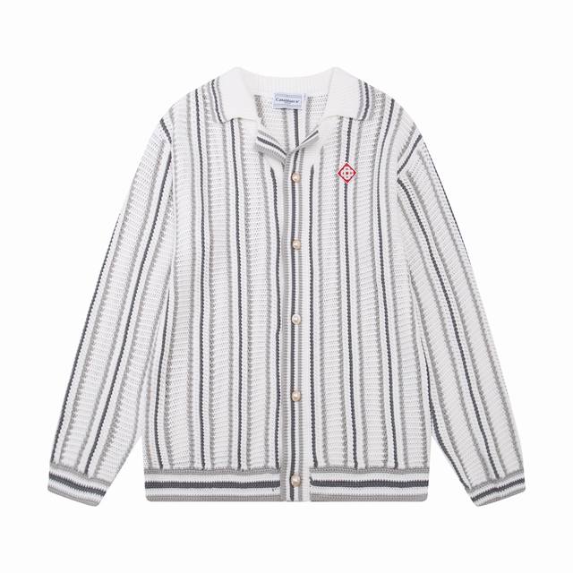 Casablanca 25th spring and summer new color block long sleeve knitted jacket Col