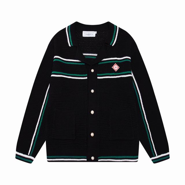 Casablanca 25th spring and summer new color matching long sleeve knitted jacket