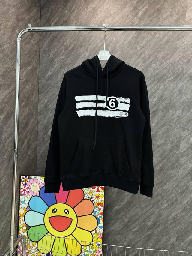 Style number: Y48 Margiela letter horizontal line printed hooded sweatshirt Off
