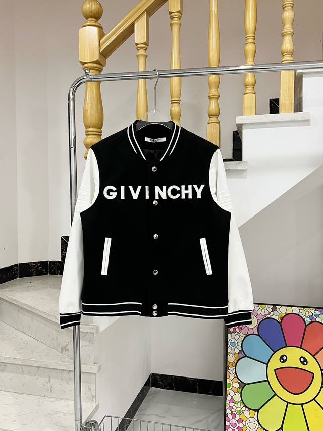 Model number W832 Givenchy embroidered letter patchwork woolen jacket Givenchy o