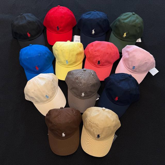 R00 Ralph Lauren 13-color washed pony outdoor curved brim baseball cap DDD. Comp