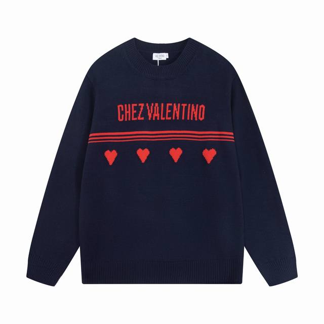 Valentino Vt Logo Jacquard Crewneck Sweater Color: Royal Blue Size: S M L Xl Xxl