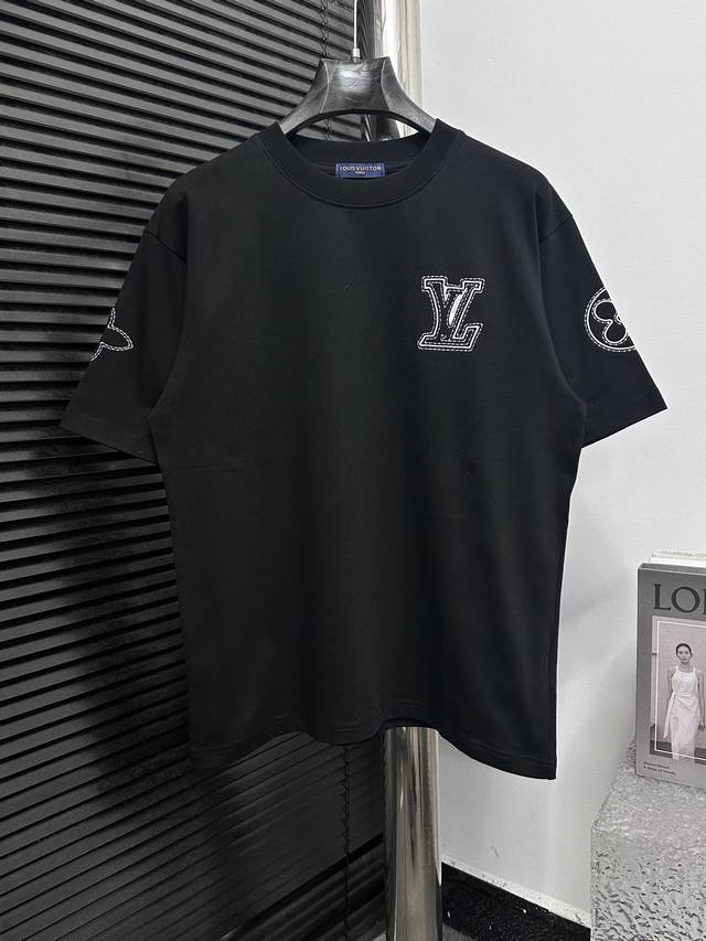 Louis Vuitton Louis 25Ss embroidered round neck T-shirt Made of 280g pure cotton
