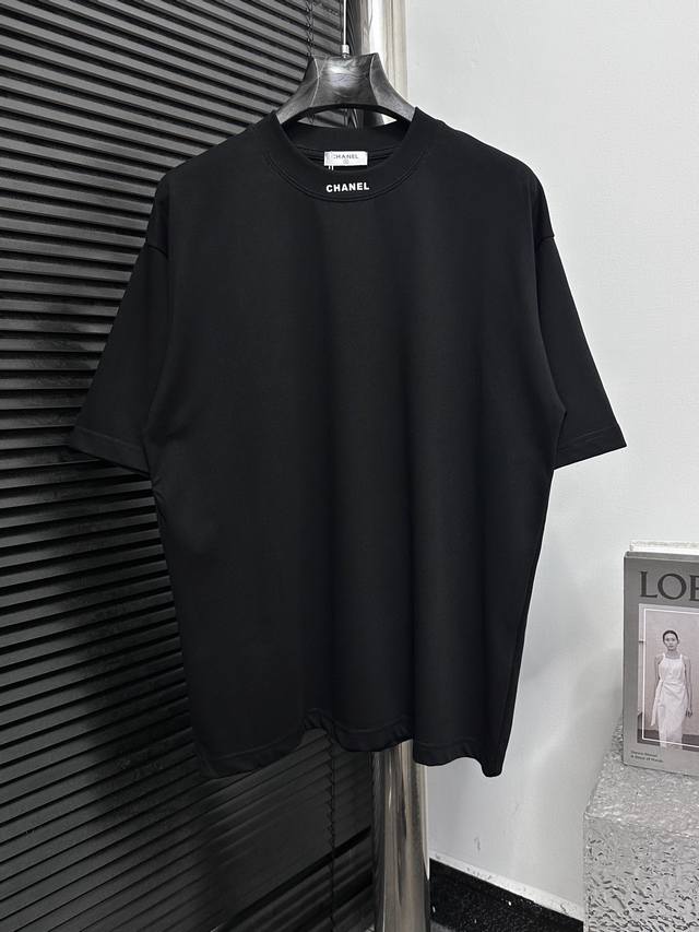 Chanel 25Ss Logo Couple Short-Sleeved T-shirt Fabric: 260g double-sand cotton, v