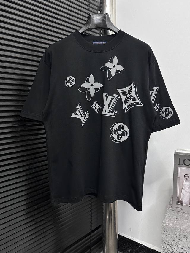 Louis Vuitton Louis 25Ss printed T-shirt DDD. Custom-made 260g single-dye fabric