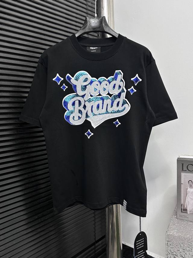 Goodbrand Gb25Ss sequined short-sleeved T-shirt DDD, 280g pure cotton double san