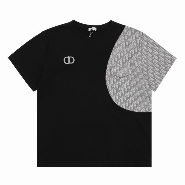 Dior Dior embroidery stitching round neck short sleeve Size: SL DDD