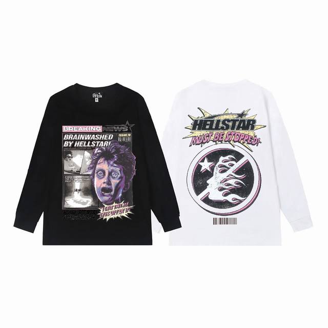 5563# Hellstar Hell Star Letter Print Lightning High Street Men's and Women's Hi
