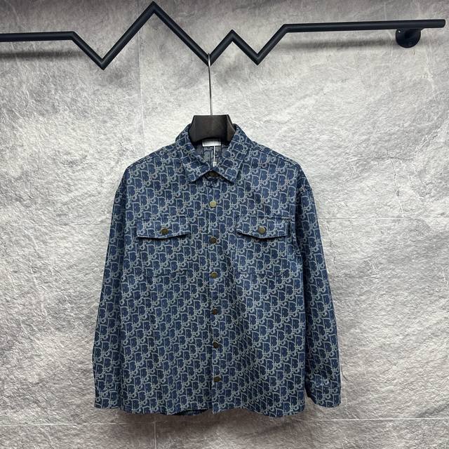 Dior's new 2025 jacquard all-over logo couple's denim jacket. Made from heavy-du