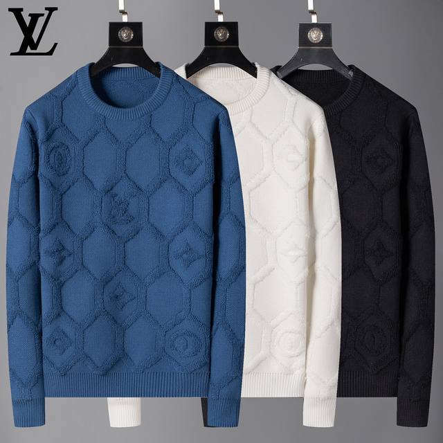 Louis Vuitton counter-style sweater, unique embroidery imported wool fabric, hig