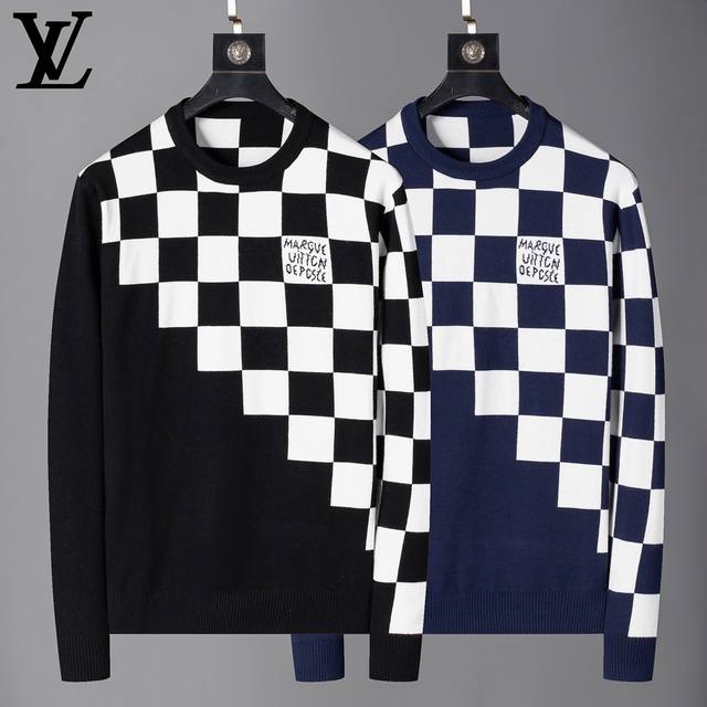 Louis Vuitton counter-style sweater, unique embroidery imported wool fabric, hig