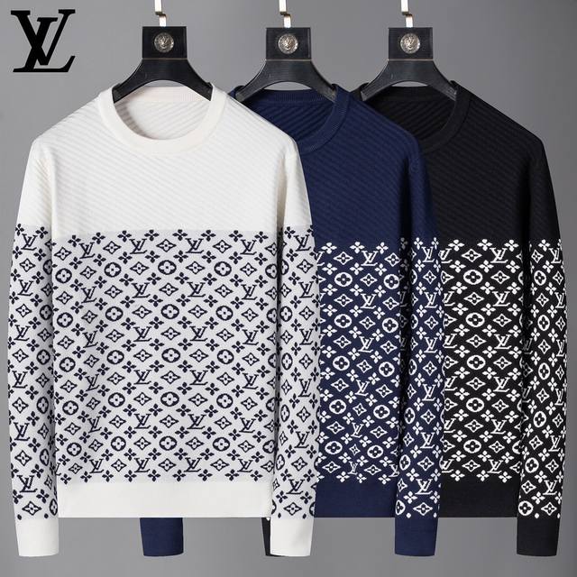 Louis Vuitton counter-style sweater, unique embroidery imported wool fabric, hig