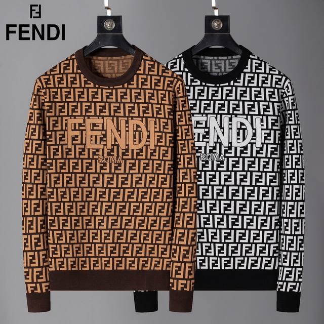 Fendi counter-style sweater, unique embroidery imported wool fabric, high densi