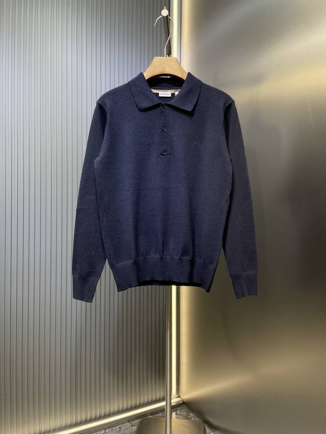 Burberry 25Ss new sweater, crafted from a lightweight cashmere-blend plain weav
