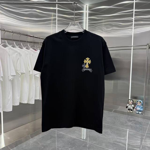 Ch Chrome Hearts 2025 Spring and Autumn new 320g round neck short sleeves engrav