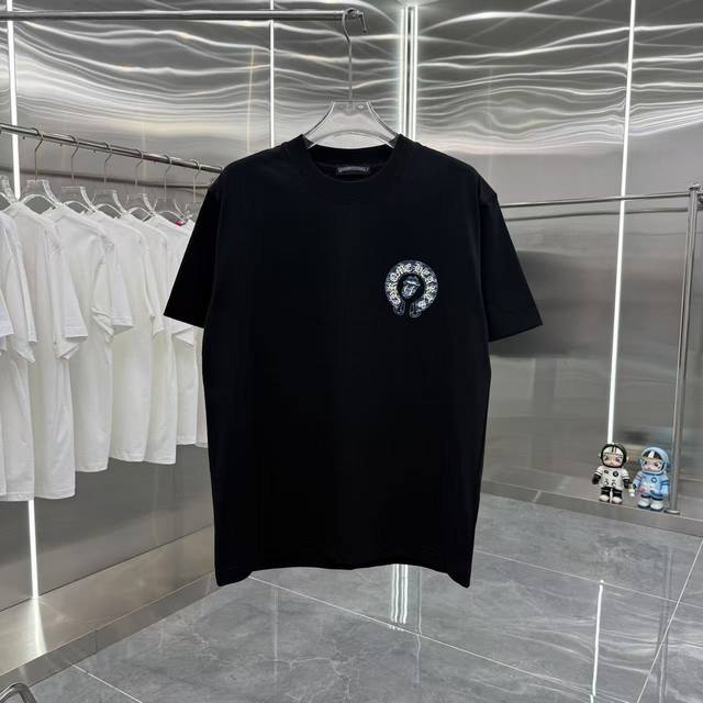 Ch Chrome Hearts 2025 Spring and Autumn new 320g round neck short sleeve denim p