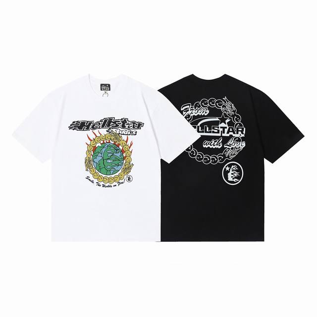 6680# Hellstar American style high street pure cotton loose short sleeve T-shirt