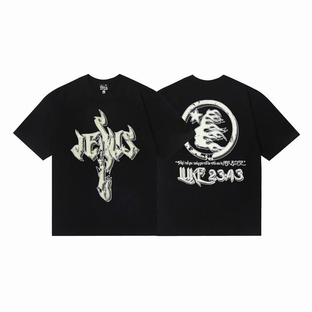 6688# Hellstar American style high street pure cotton loose short sleeve T-shirt
