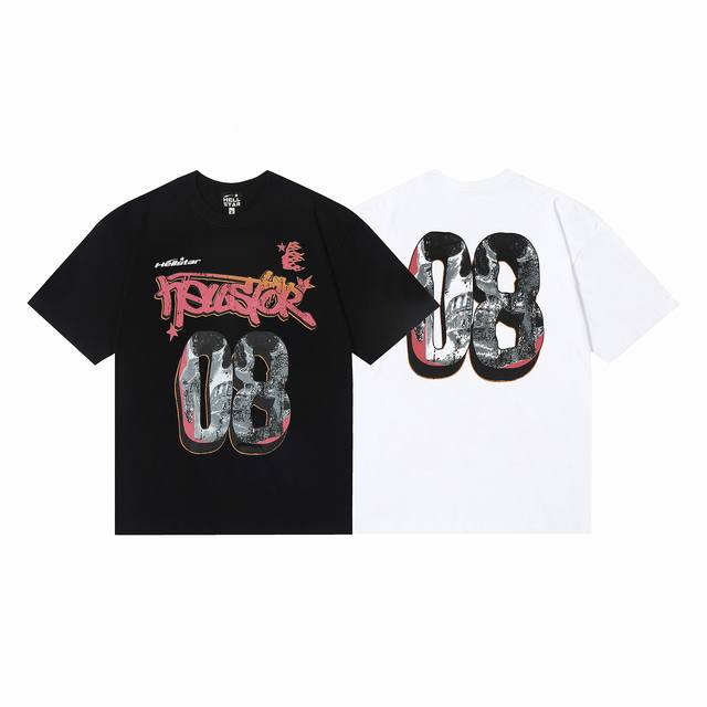 6698# Hellstar American style high street pure cotton loose short sleeve T-shirt