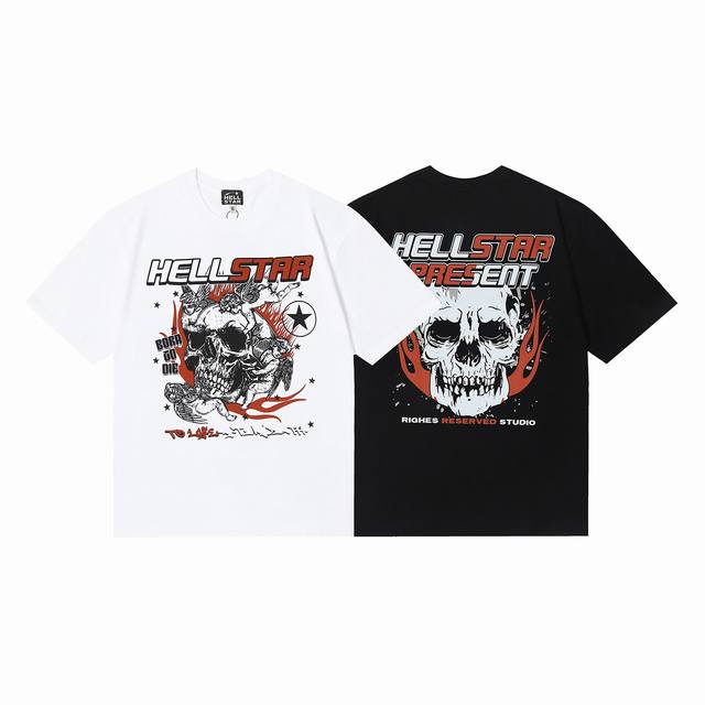 6697# Hellstar American style high street pure cotton loose short sleeve T-shirt