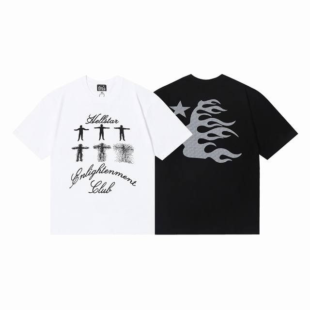 6695# Hellstar American style high street pure cotton loose short sleeve T-shirt