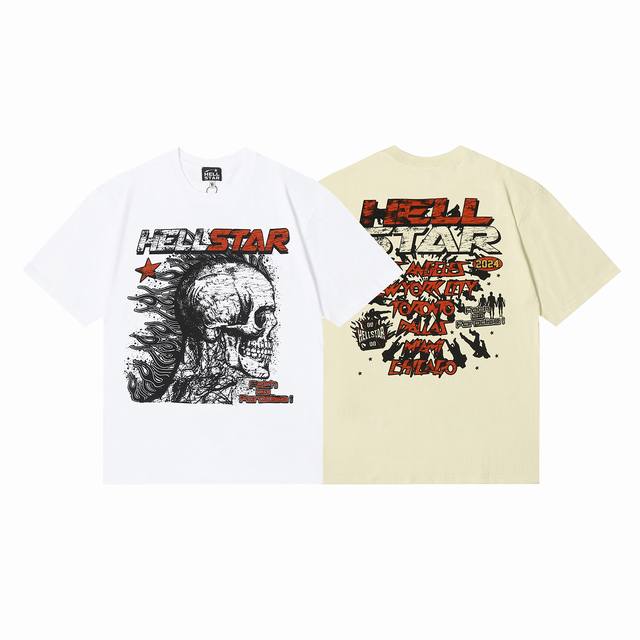 6693# Hellstar American style high street pure cotton loose short sleeve T-shirt
