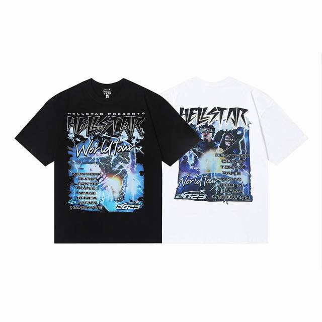 6664# Hellstar American style high street pure cotton loose short-sleeved T-shir