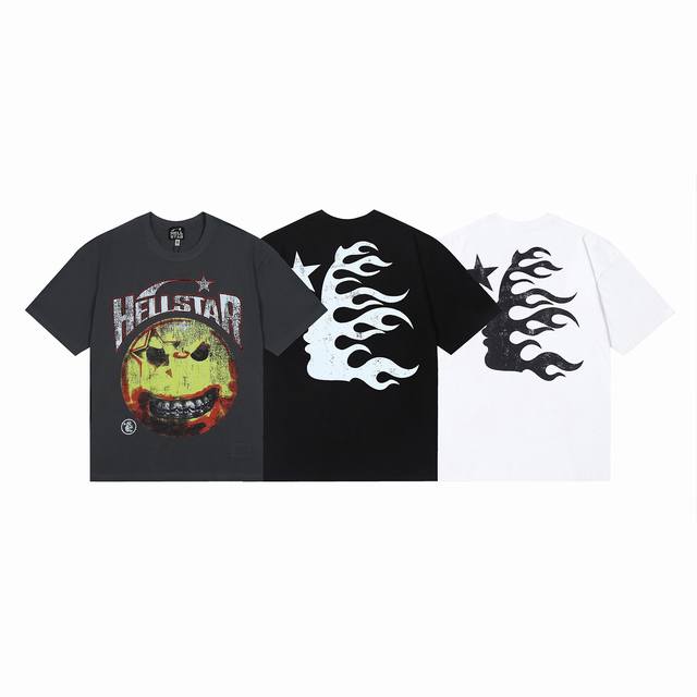 6659# Hellstar American style high street pure cotton loose short-sleeved T-shir