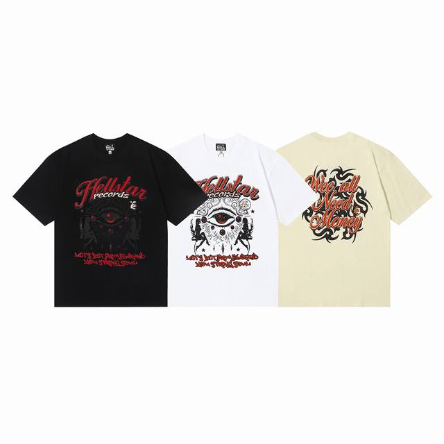 6608# Hellstar short-sleeved Hell Star American trendy brand creative and intere
