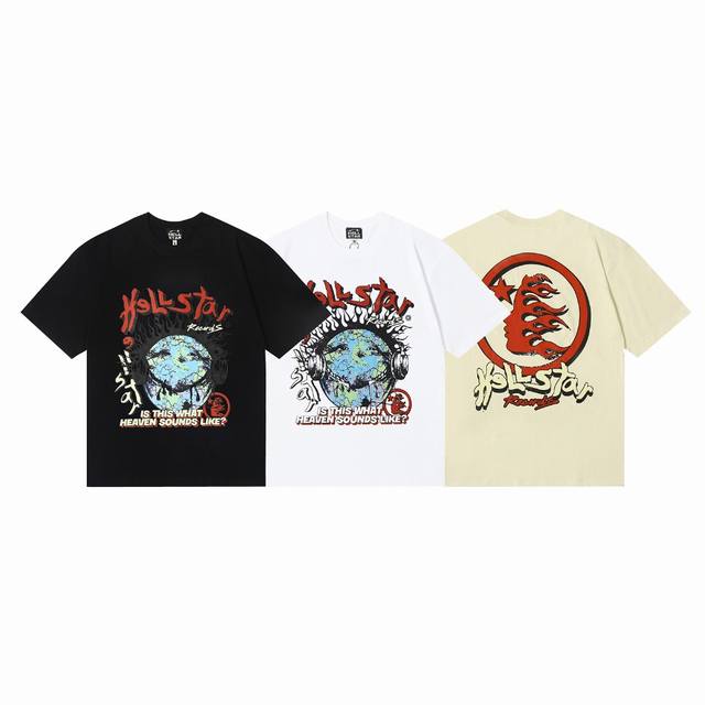 6607# Hellstar short-sleeved Hell Star Rapper celebrity style trendy American st