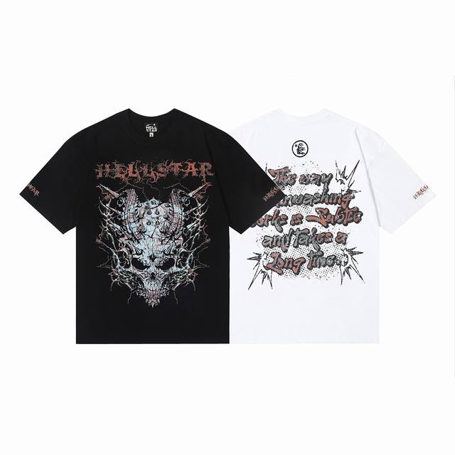 6679# Hellstar American style high street pure cotton loose short sleeve T-shirt