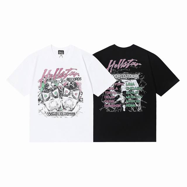 6676# Hellstar American style high street pure cotton loose short sleeve T-shirt