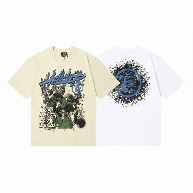 6674# Hellstar American style high street pure cotton loose short sleeve T-shirt