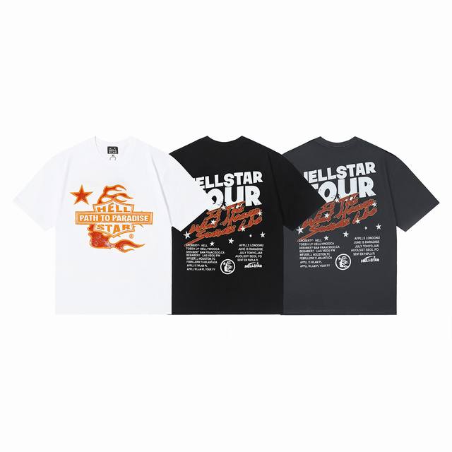 6635# Hellstar American style high street pure cotton loose short sleeve T-shirt