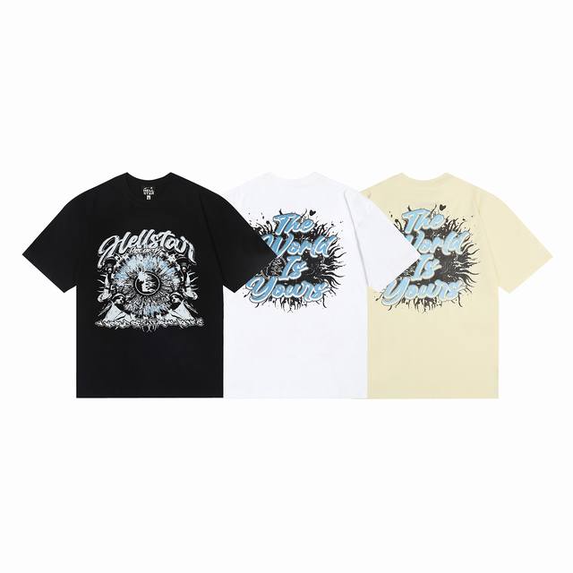6656# Hellstar American style high street pure cotton loose short sleeve T-shirt