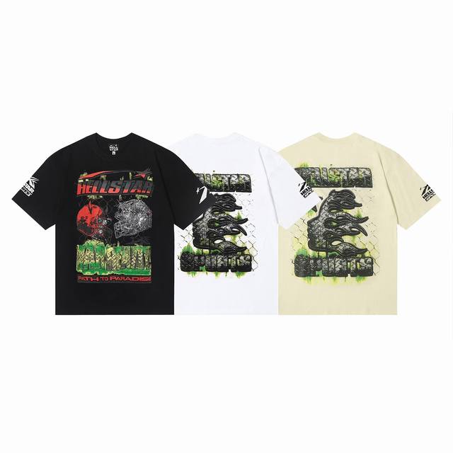 6613# Hellstar short-sleeved Hell Star Rapper celebrity style trendy brand Ameri