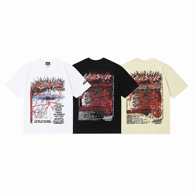 6644# Hellstar American style high street pure cotton loose short sleeve T-shirt