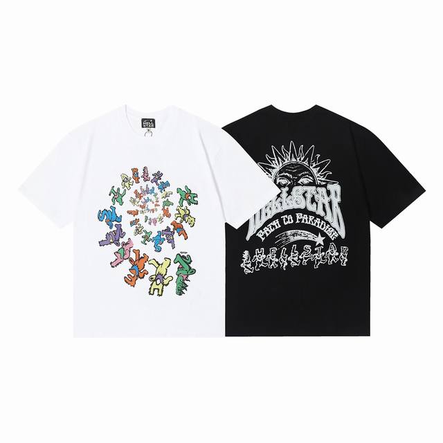 6640# Hellstar American style high street pure cotton loose short-sleeved T-shir