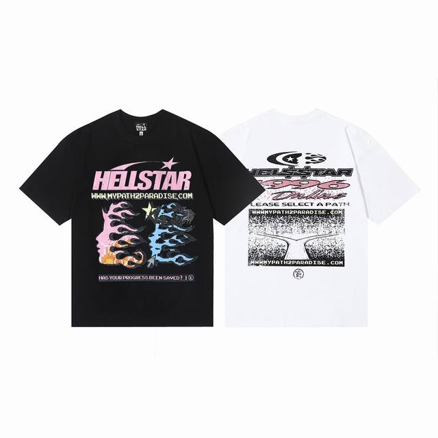 6639# Hellstar American style high street pure cotton loose short sleeve T-shirt