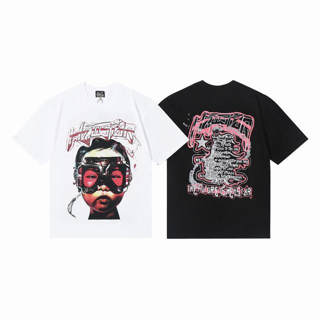6638# Hellstar American style high street pure cotton loose short sleeve T-shirt