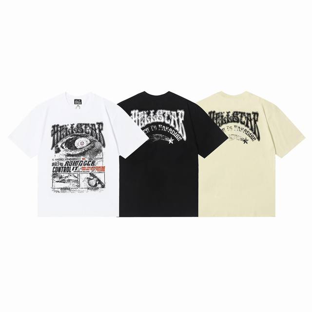 6636# Hellstar American style high street pure cotton loose short sleeve T-shirt