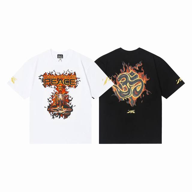 6627# Hellstar American style high street pure cotton loose short sleeve T-shirt