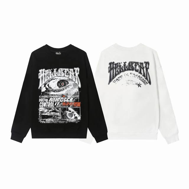 8820# Hellstar High Quality American Style Printed Cotton Terry Crew Neck Sweats