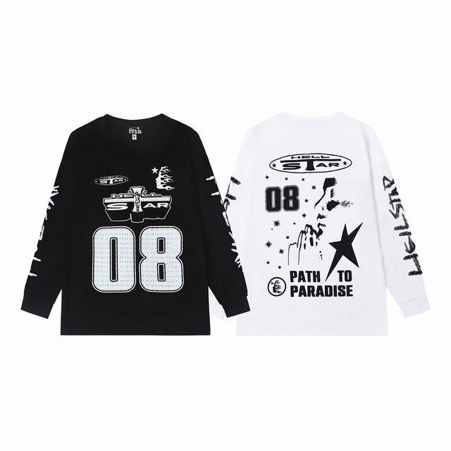5516# Hellstar Hell Star Letter Print Lightning High Street Men's and Women's Hi