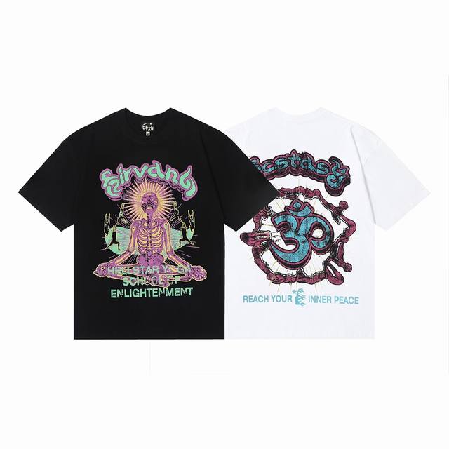 6621# Hellstar American style high street pure cotton loose short sleeve T-shirt
