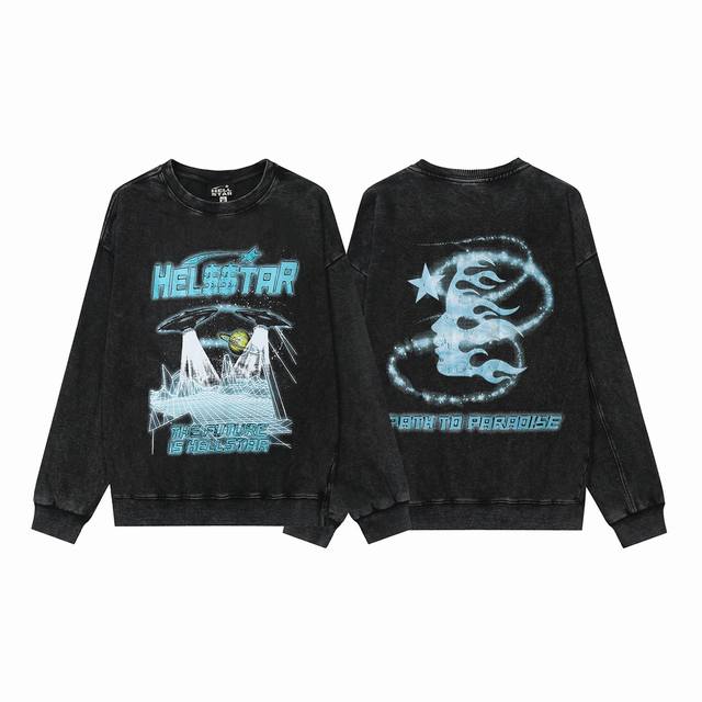 2202# Washed European and American trendy brand Hellstar washed distressed Ameri
