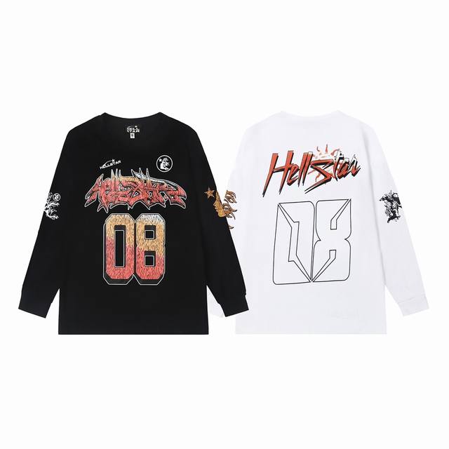5506# Hellstar Hell Star Letter Print Lightning High Street Men's and Women's Hi